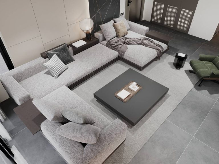 gris contemporain salon